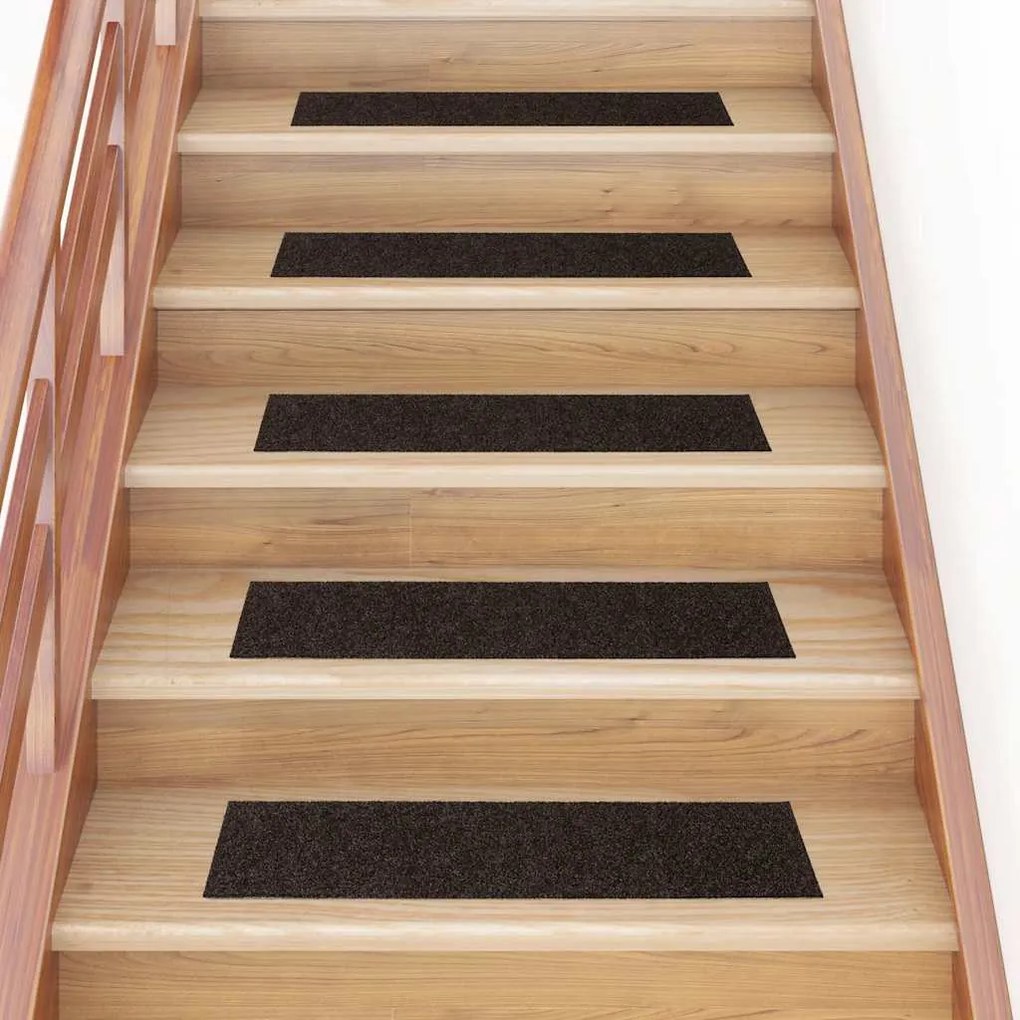vidaXL Tapetes de escada adesivos 30 pcs 76x20 cm retangular