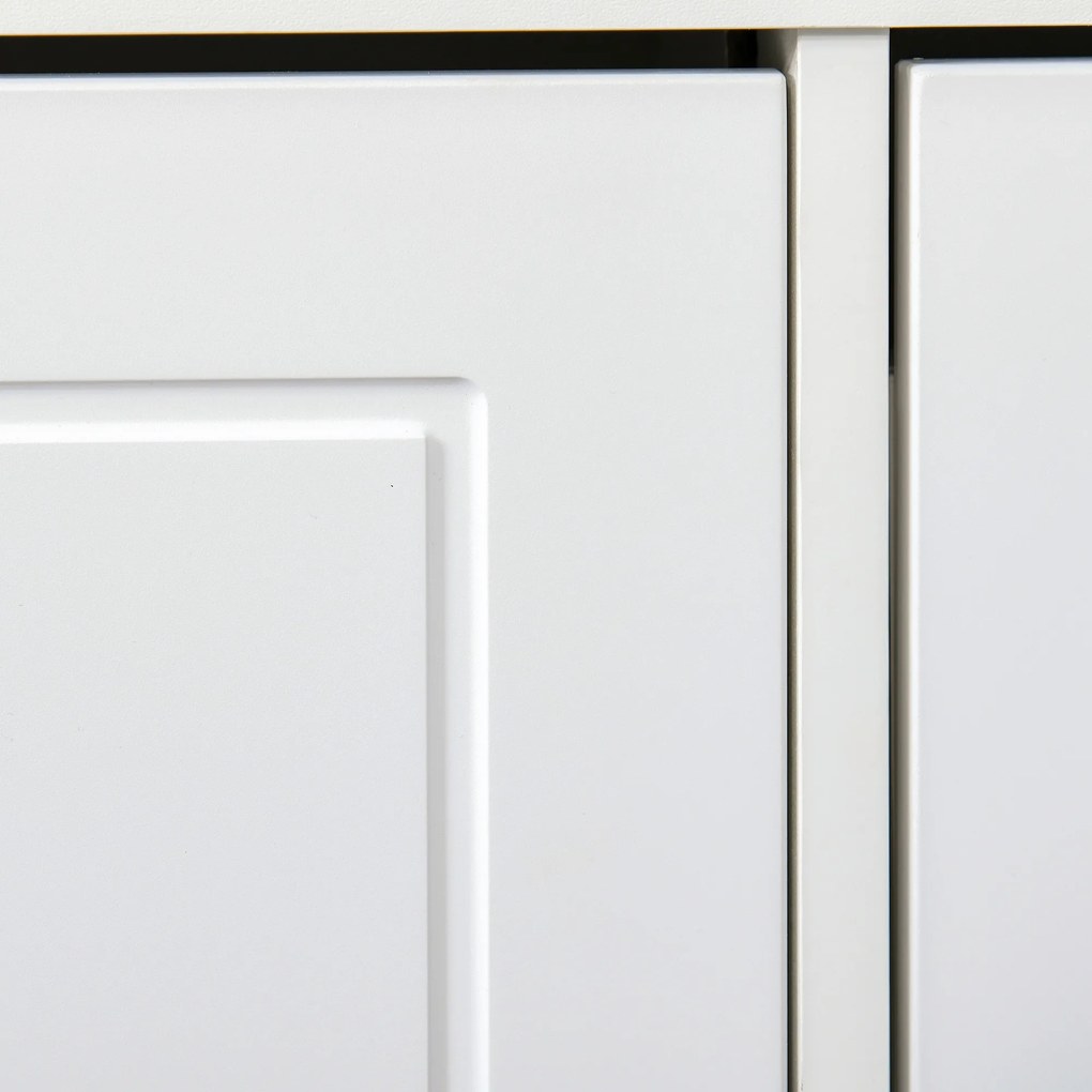 HOMCOM Banco Sapateiro com Armazenamento para 8 Pares de Sapatos com 2 Gavetas Prateleiras Ajustáveis e Almofada Acolchoada para Entrada Corredor 104x24x55cm Branco