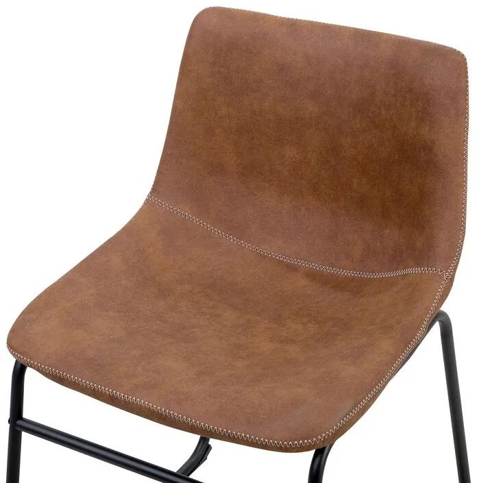Conjunto de 2 cadeiras em tecido castanho BATAVIA Beliani