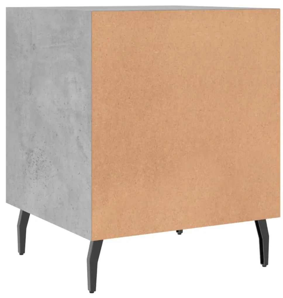 Mesa cabeceira 40x40x50cm derivados de madeira cinzento cimento