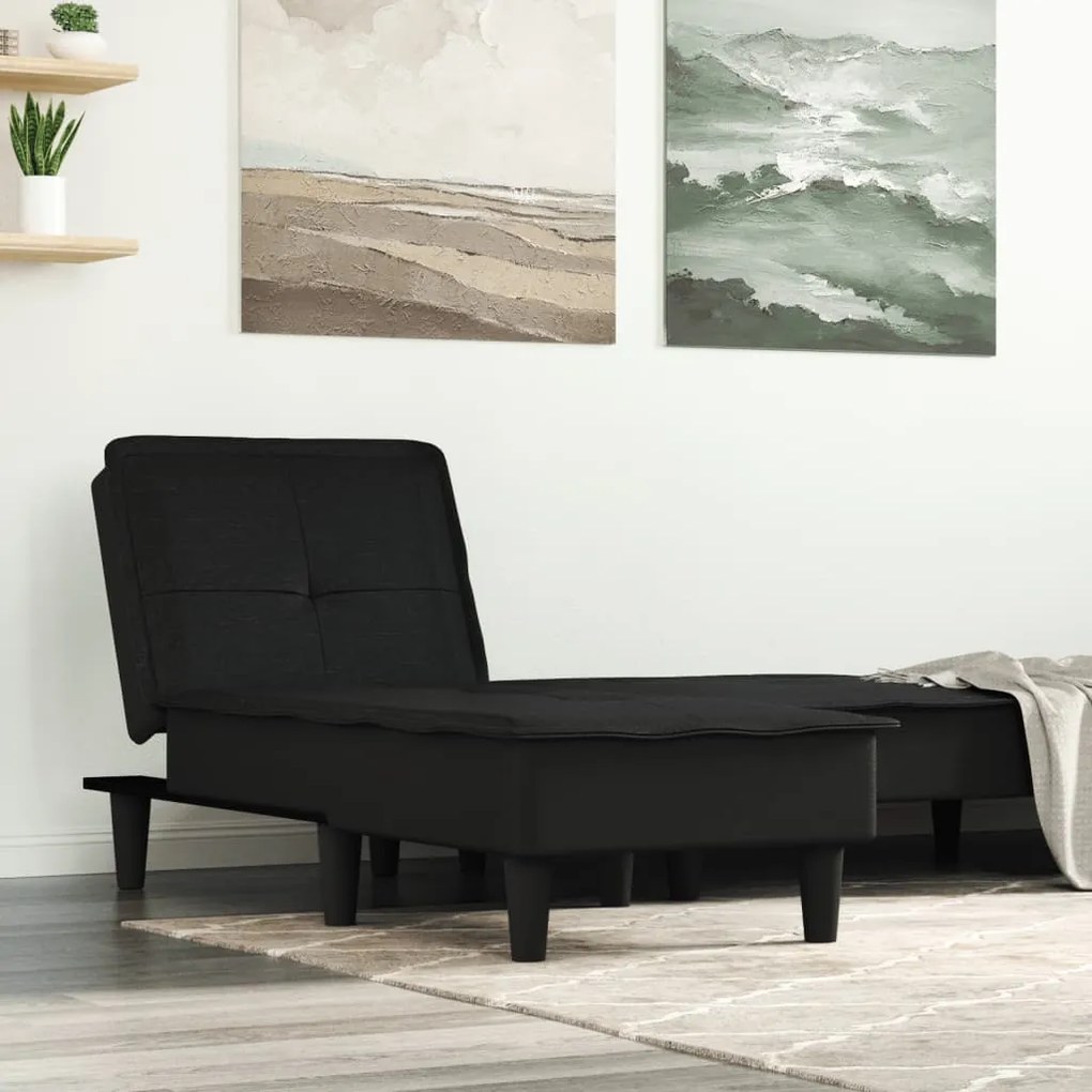 Chaise longue tecido preto