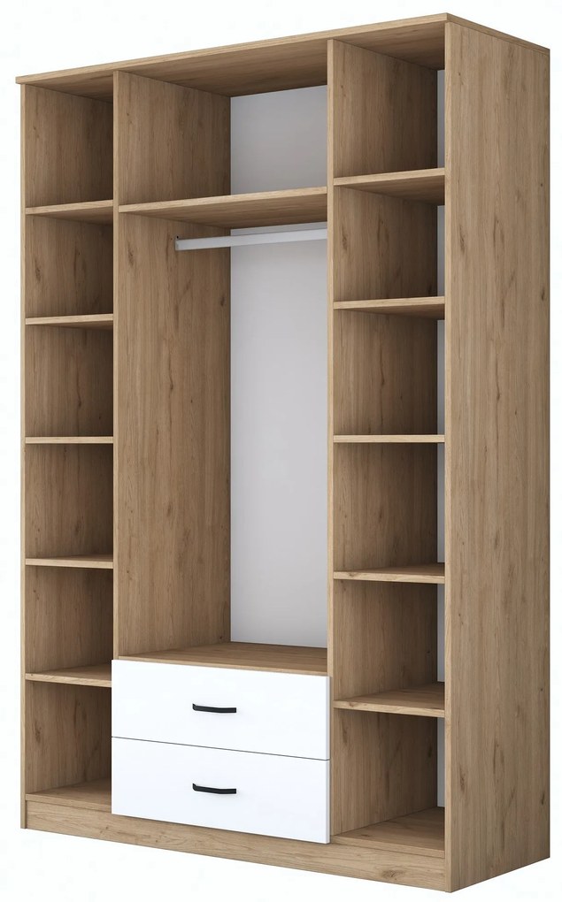 Guarda-Roupa BA131 – Nogueira e Branco – 210x210x51,5 cm