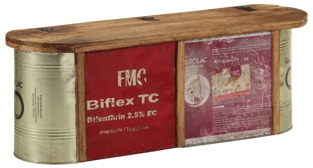 vidaXL Banco arrumação/aparador 120x30x40 cm madeira recuperada maciça