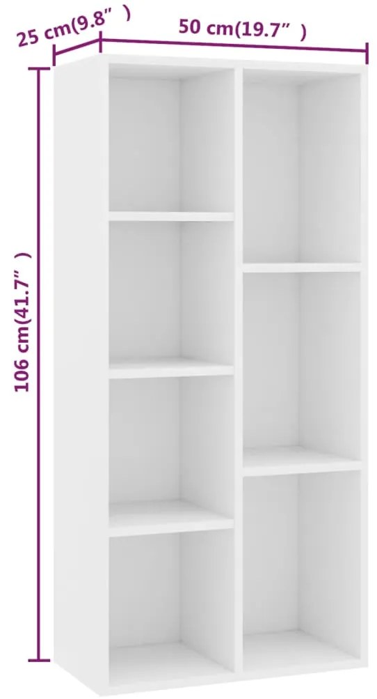 Estante 50x25x106 cm derivados de madeira branco