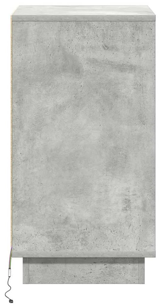 Armário de Canto com LED Cinza Concreto 39x34,5x65 cm Madeira Engenhei