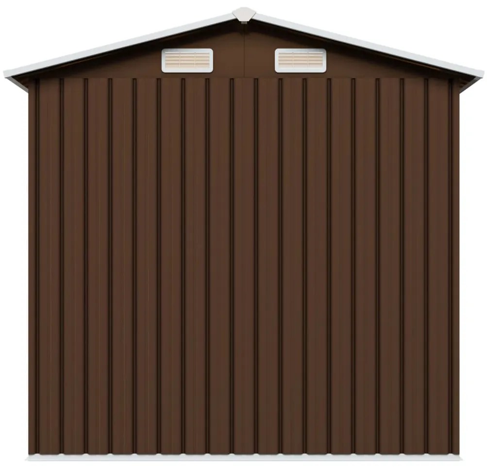 Abrigo de jardim 204x132x186 cm aço castanho