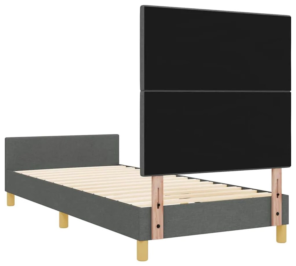 Cama vidaXL Cinza Escuro 90x200 cm Tecido