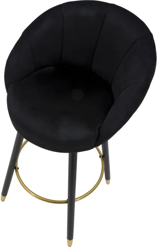 BANCO DE BAR PRAGUE 55X56X104 CM PRETO E DOURADO