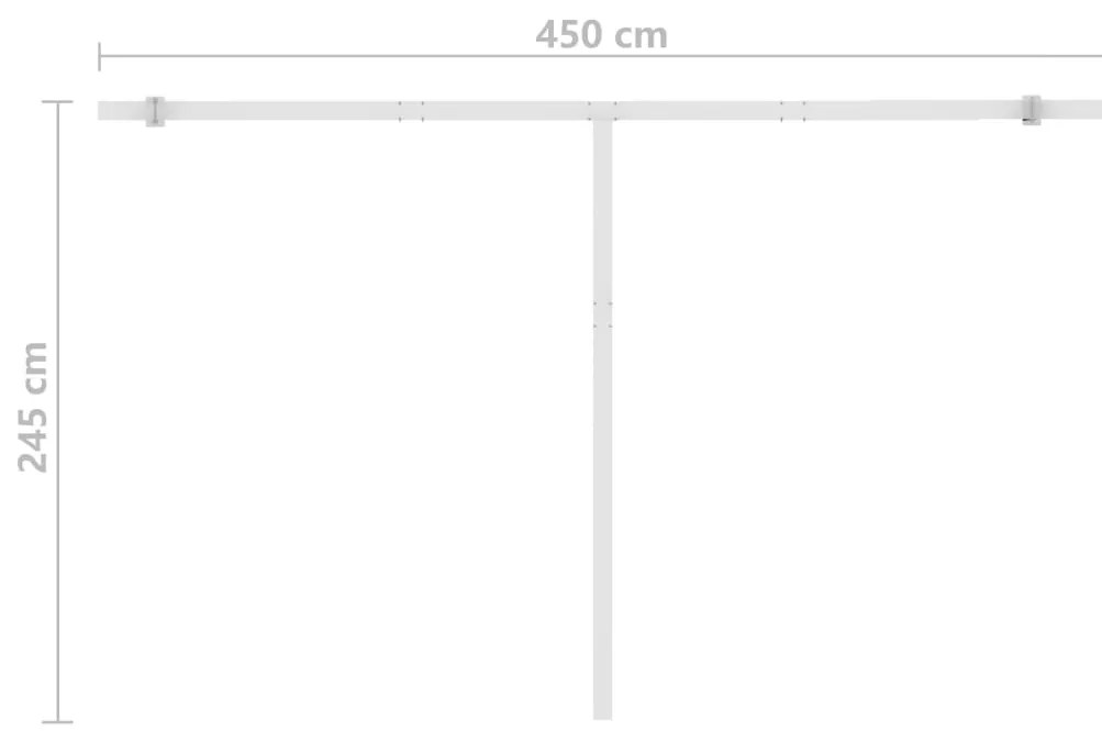 Toldo retrátil manual independente 450x300 cm azul e branco