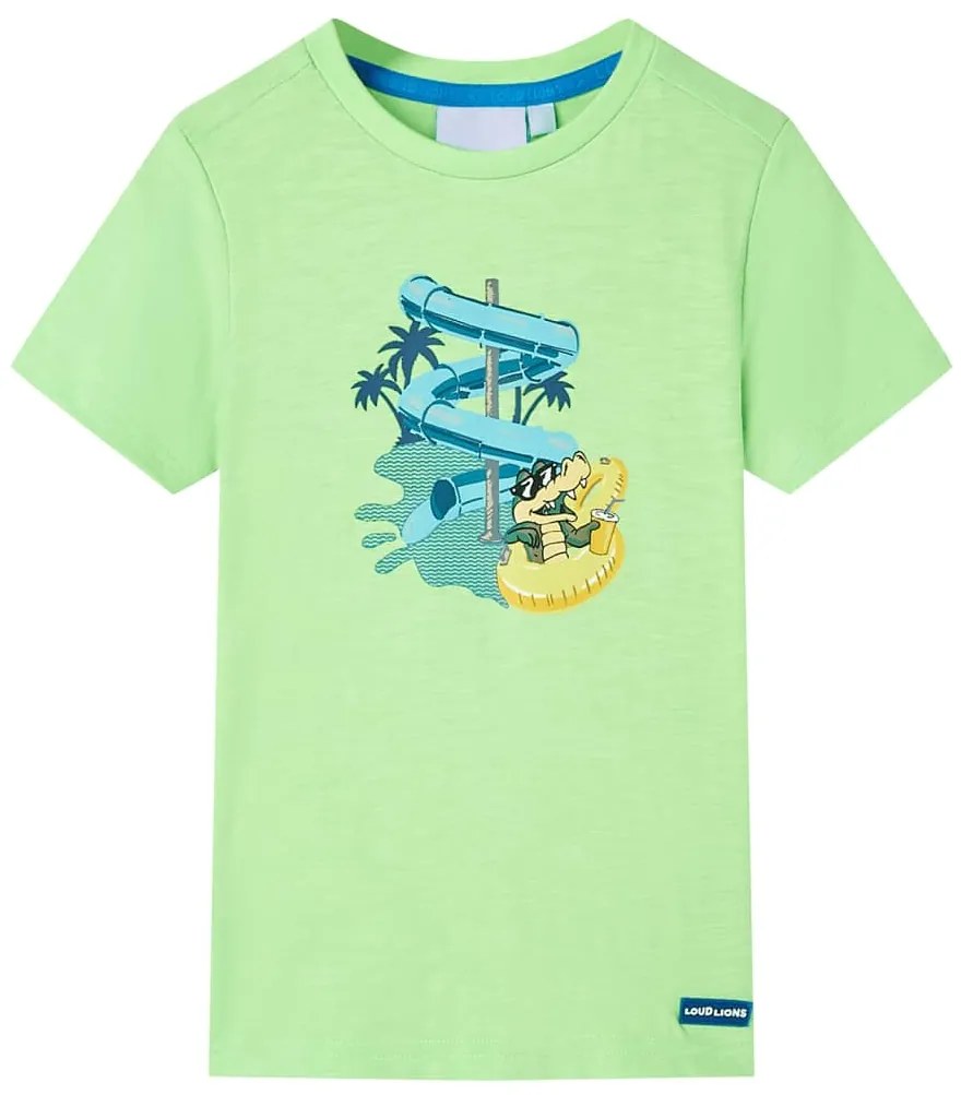 T-shirt de criança verde néon 116