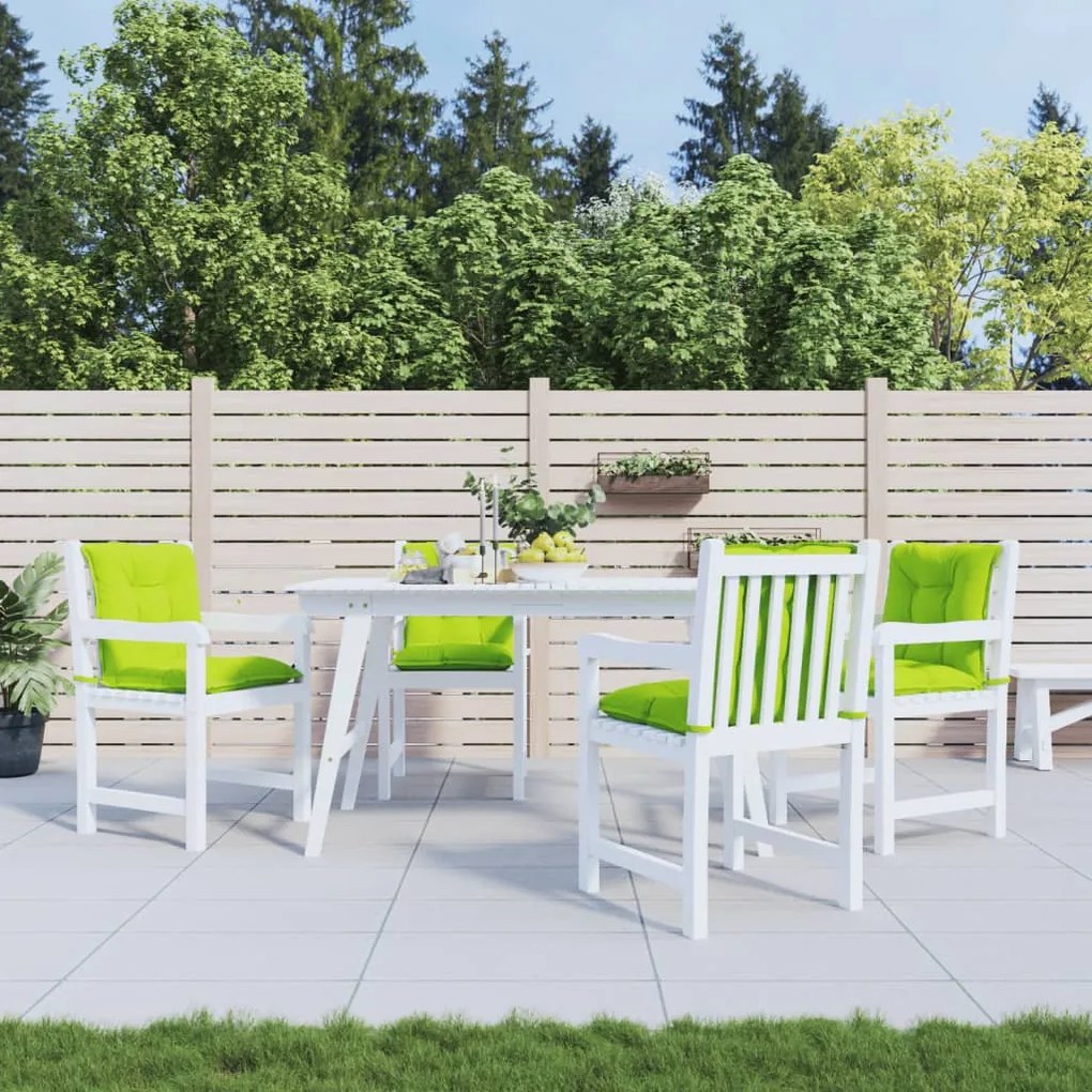 vidaXL Almofadões lombares p/ cadeiras jardim 4pcs tecido verde brilh.