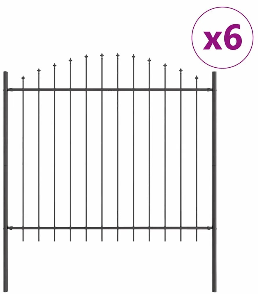 Cercado de jardim com arco cinza, 10,2 x 1,5 m, em aço.