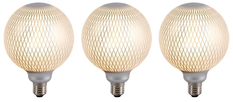Conjunto de 3 lâmpadas globo LED reguláveis E27 DECO 4W 320 lm 2700K