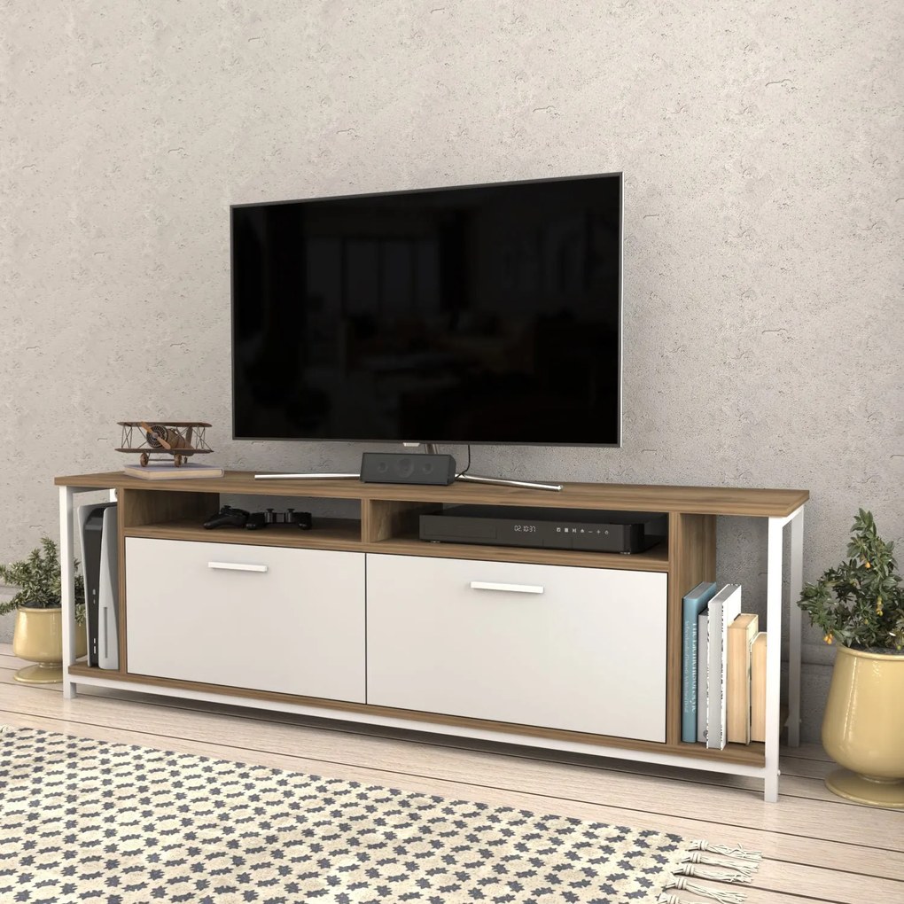 Móvel TV Omar – Branco Nogal – 160 cm