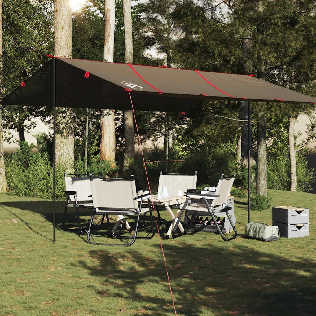 Lona de campismo 451x420 cm impermeável castanho