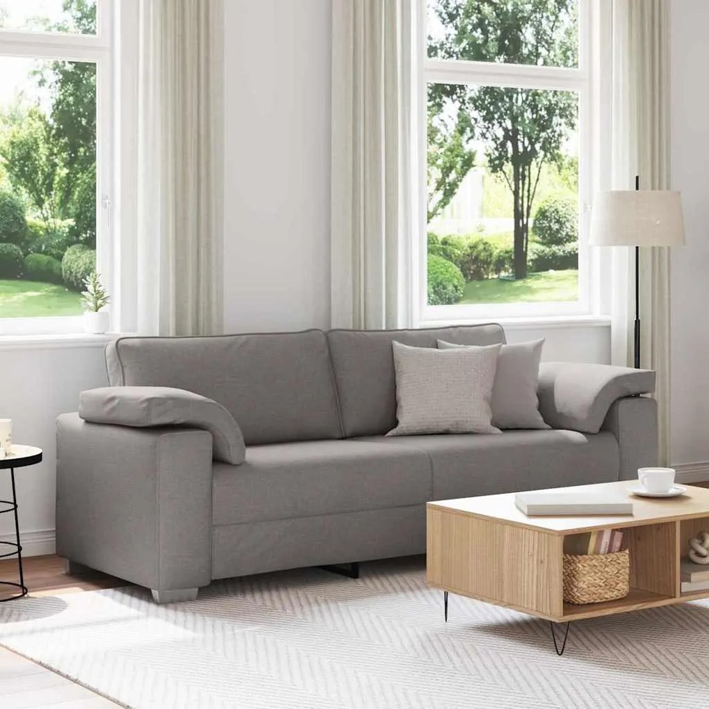 vidaXL Sofá 3 Lugares em Taupe, 178 cm de tecido