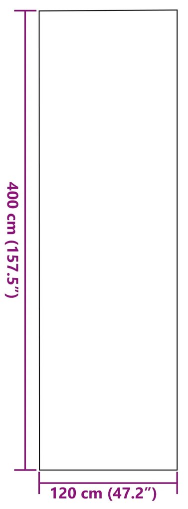 Capacho Retangular vidaXL Castanho 120x400 cm