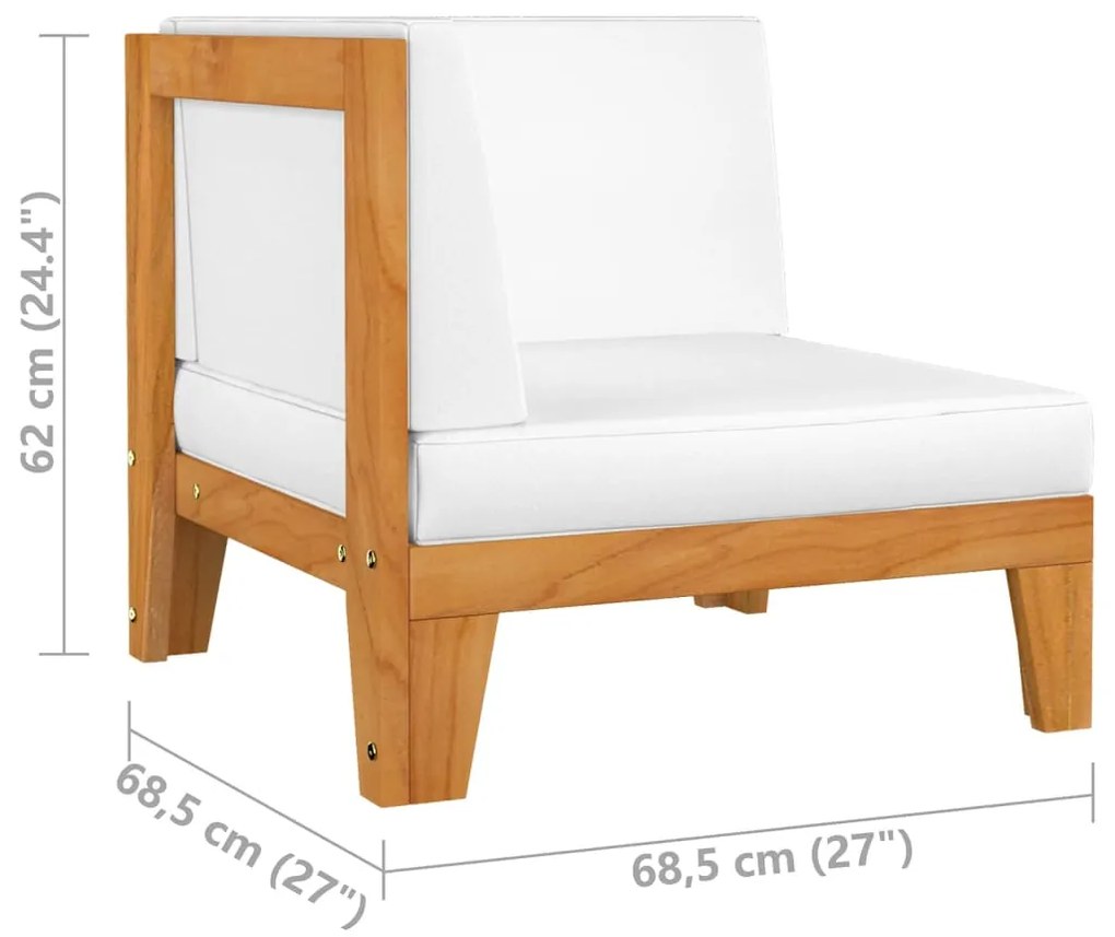 11 pcs conjunto lounge de jardim c/ almofadões acácia maciça