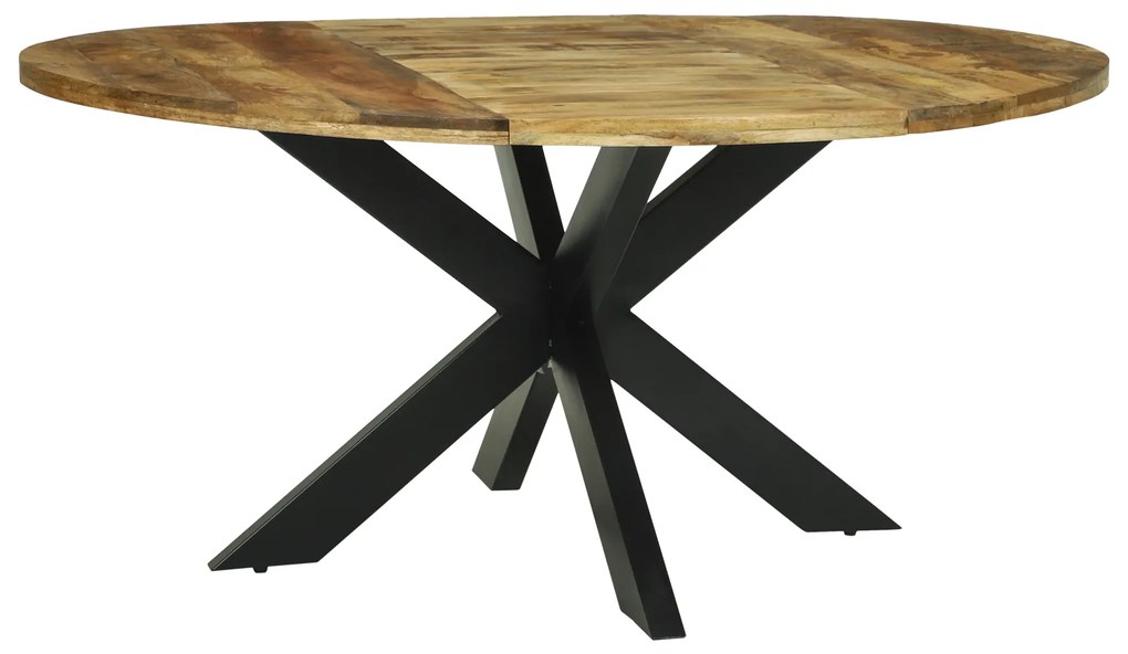 vidaXL Mesa de Jantar Redonda Ø160x76 cm Madeira Sólida de Mangueira Rugosa