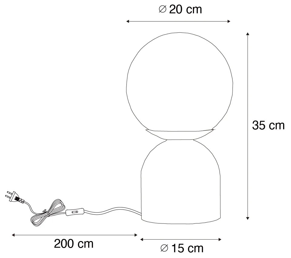 LED Hotel chique tafellamp donkerbrons met helder glas incl. E27 lichtsnoer - Pallon Trend Chique de hotel