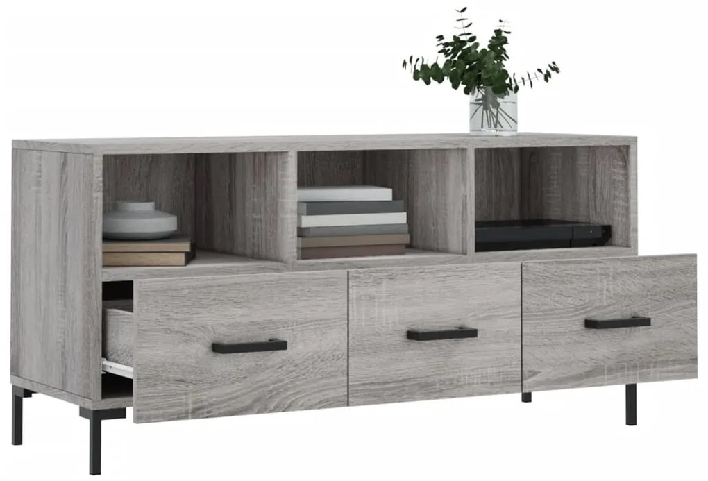 Móvel de TV 102x36x50 cm derivados de madeira cinzento sonoma