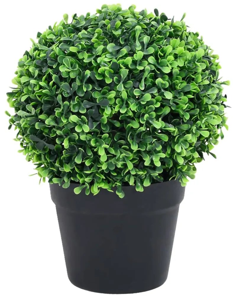 Plantas bolas de buxo artificiais c/ vasos 2 pcs 27 cm verde