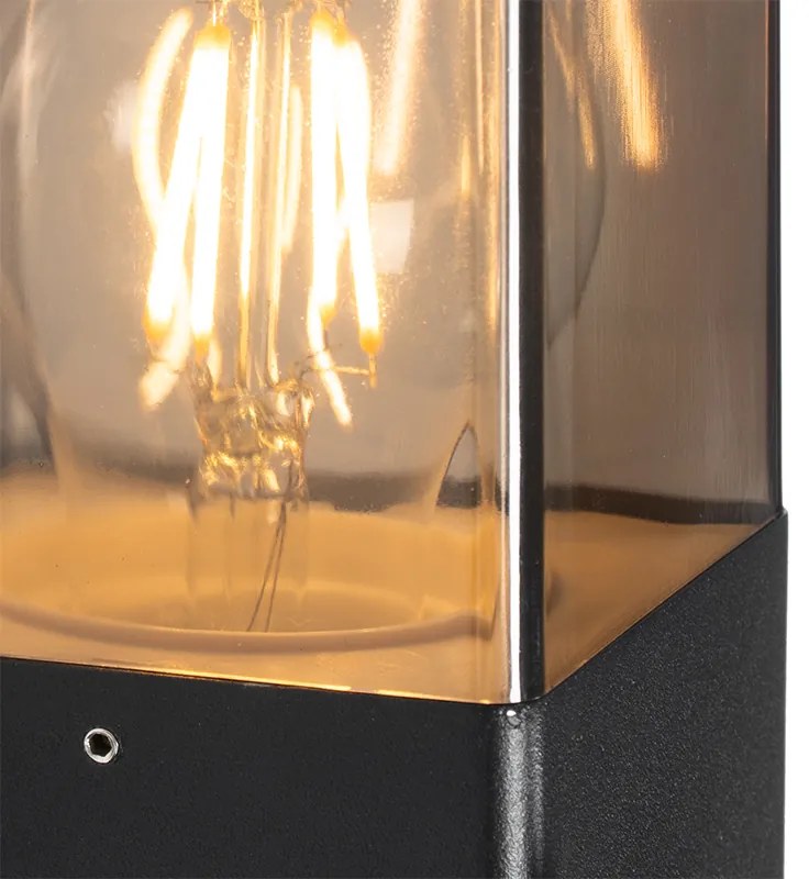 Candeeiro de parede exterior preto IP44 com sensor crepuscular - Dinamarca