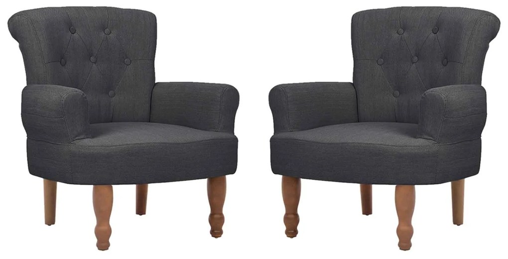 vidaXL Cadeira Francesa 2 pcs Cinzeto 70 x 66 x 72 cm