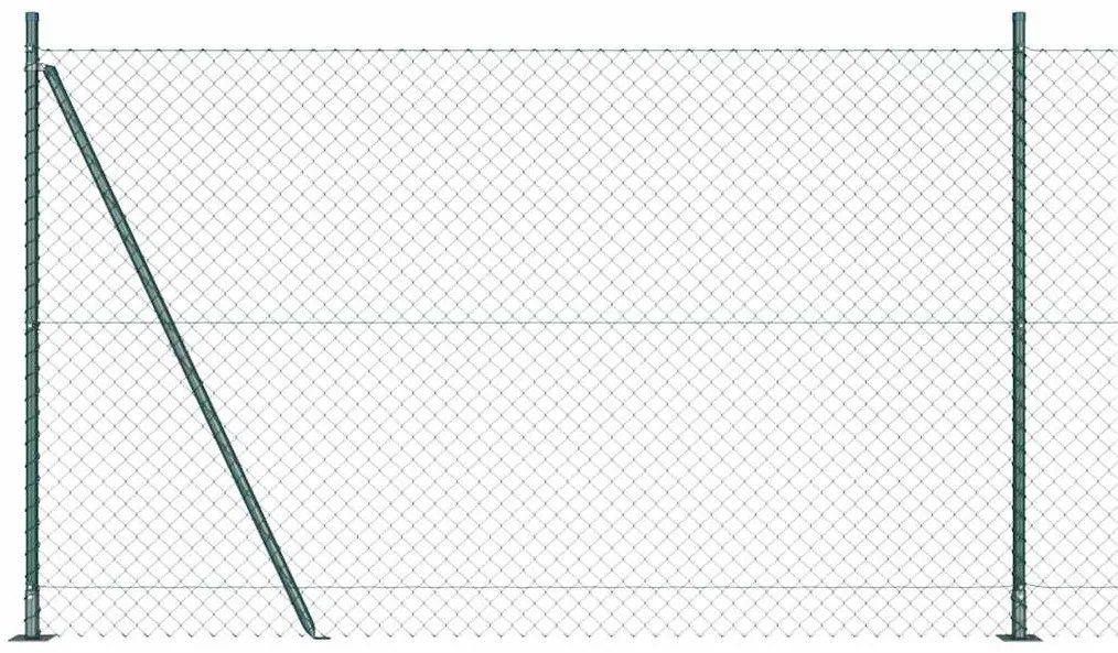 vidaXL Conjunto de Postes de Cerca Prateado Largo Aço Galvanizado