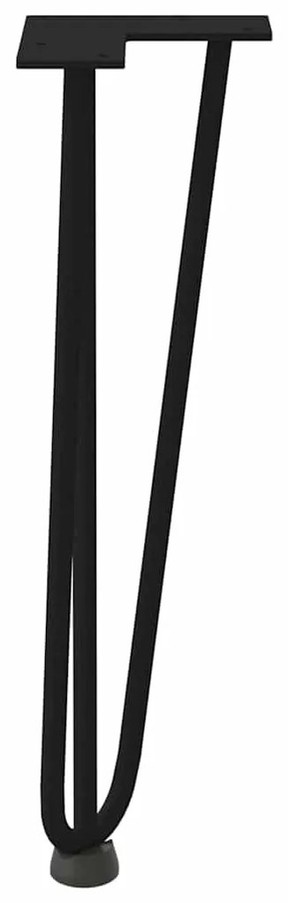 Pernas de grampo para mesa de centro 4 peças pretas 42 cm aço maciço