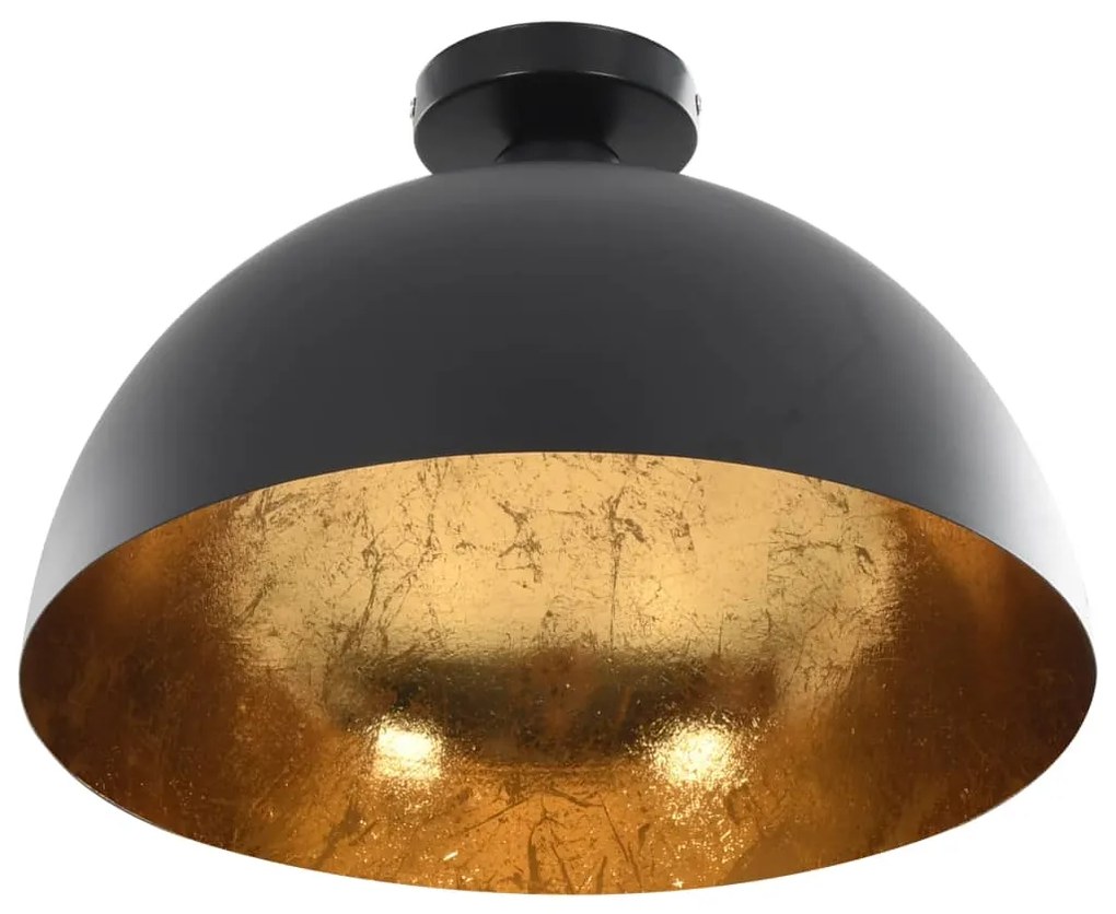 Candeeiros de teto 2 pcs semiesférico E27 preto e dourado