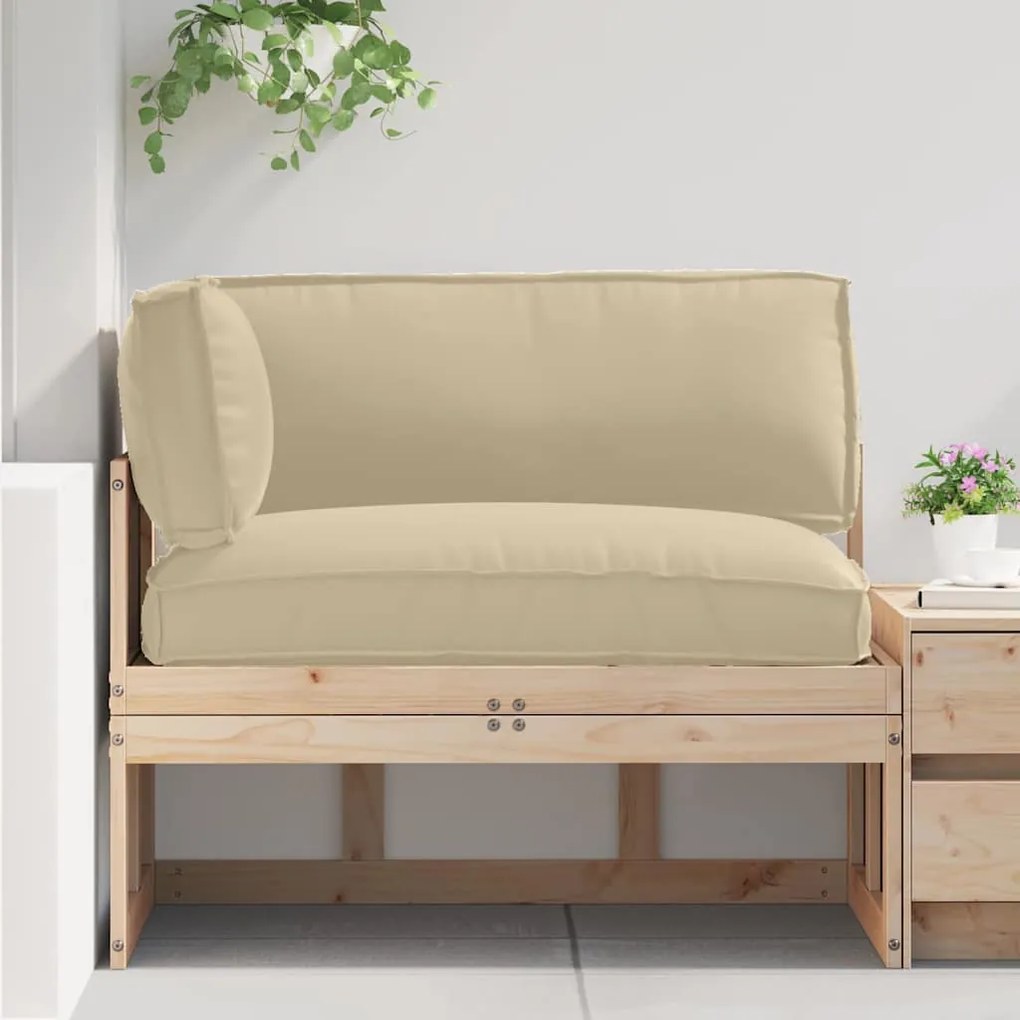 vidaXL Conjunto de Almofadas para Palete 3 pcs Bege 120 x 80 x 12 cm