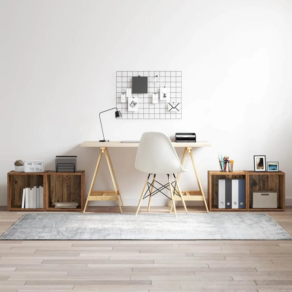 vidaXL Conjunto de móvel de TV 4 pcs Madeira Antiga 37 x 35 x 37,5 cm