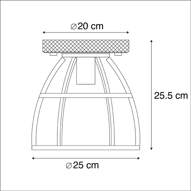 LED Candeeiro de teto inteligente cinza escuro com madeira incluindo WiFi E27 - Arthur Industrial