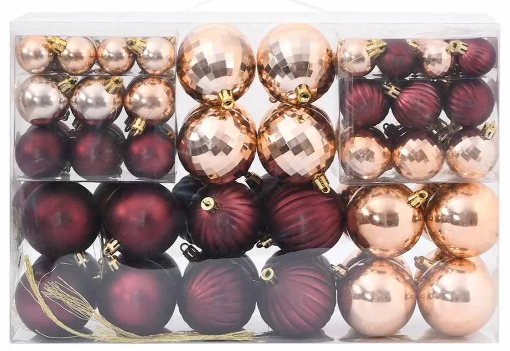 Enfeites de Natal 100 pcs Ø3/4/6 cm champanhe e castanho escuro