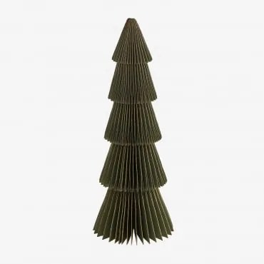 Pacote Com 3 Árvores De Natal De Papel Jesper ↑22.5 Cm & Verde Pesto Com Borda Dourada - Sklum