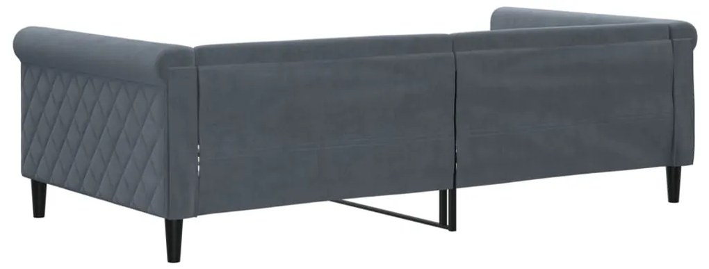 Sofá-cama 100x200 cm veludo cinzento-escuro