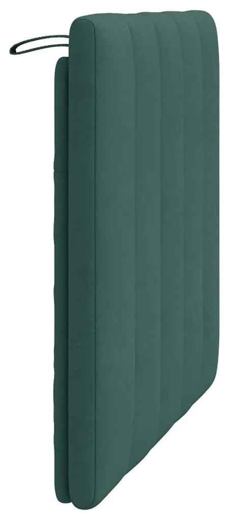 Almofadão de cabeceira 90 cm veludo verde-escuro