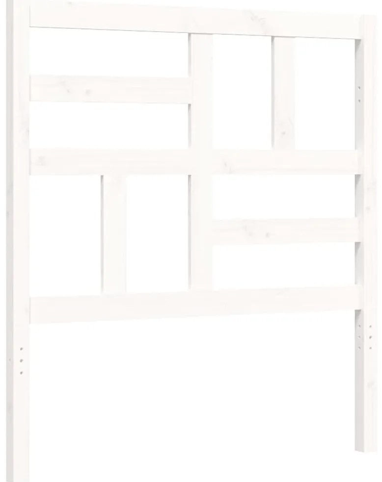 Cama sem colchão 90x200 cm madeira de pinho maciça branco