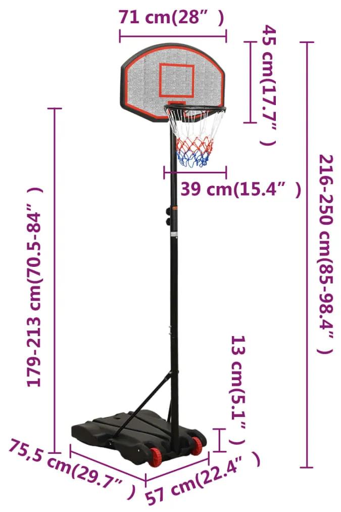 Tabela de basquetebol 216-250 cm polietileno preto