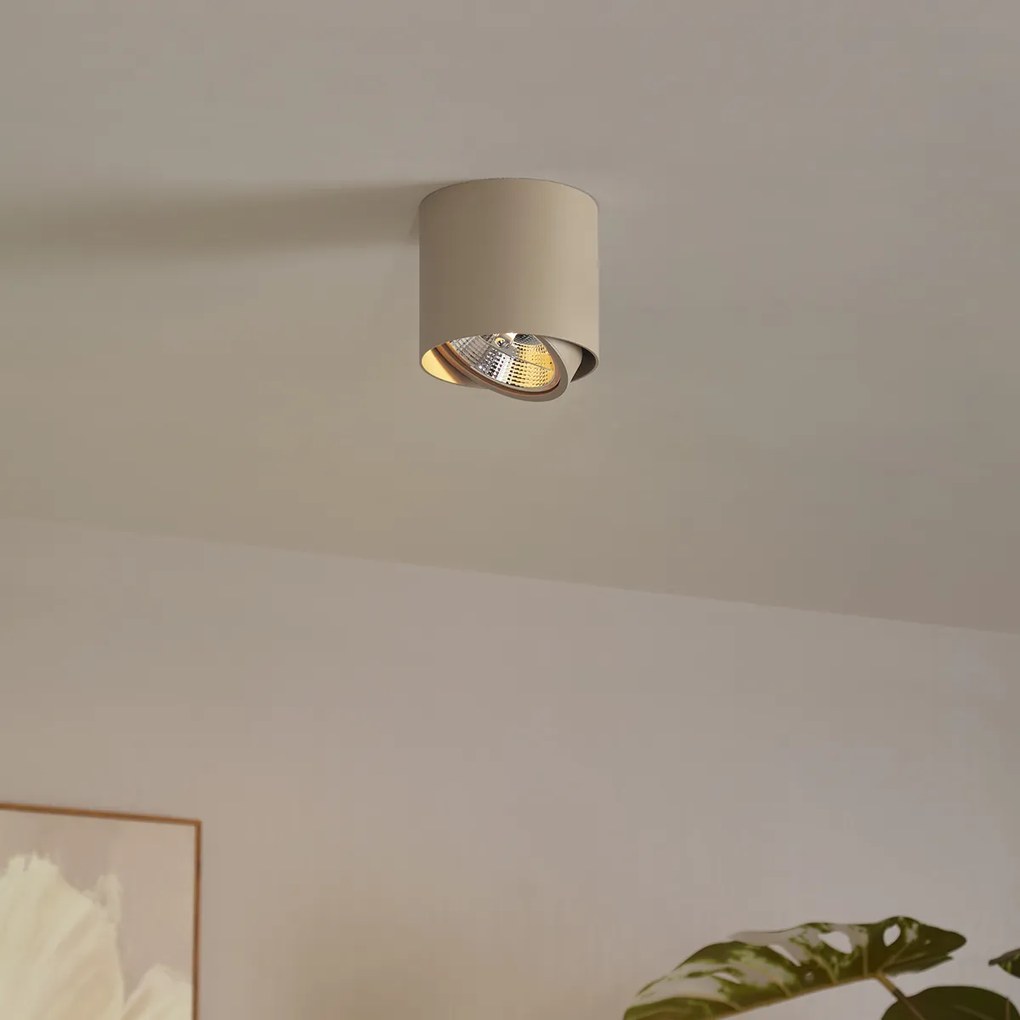 Foco de Teto Moderno Orientável Taupe GU10 AR111 - Impact