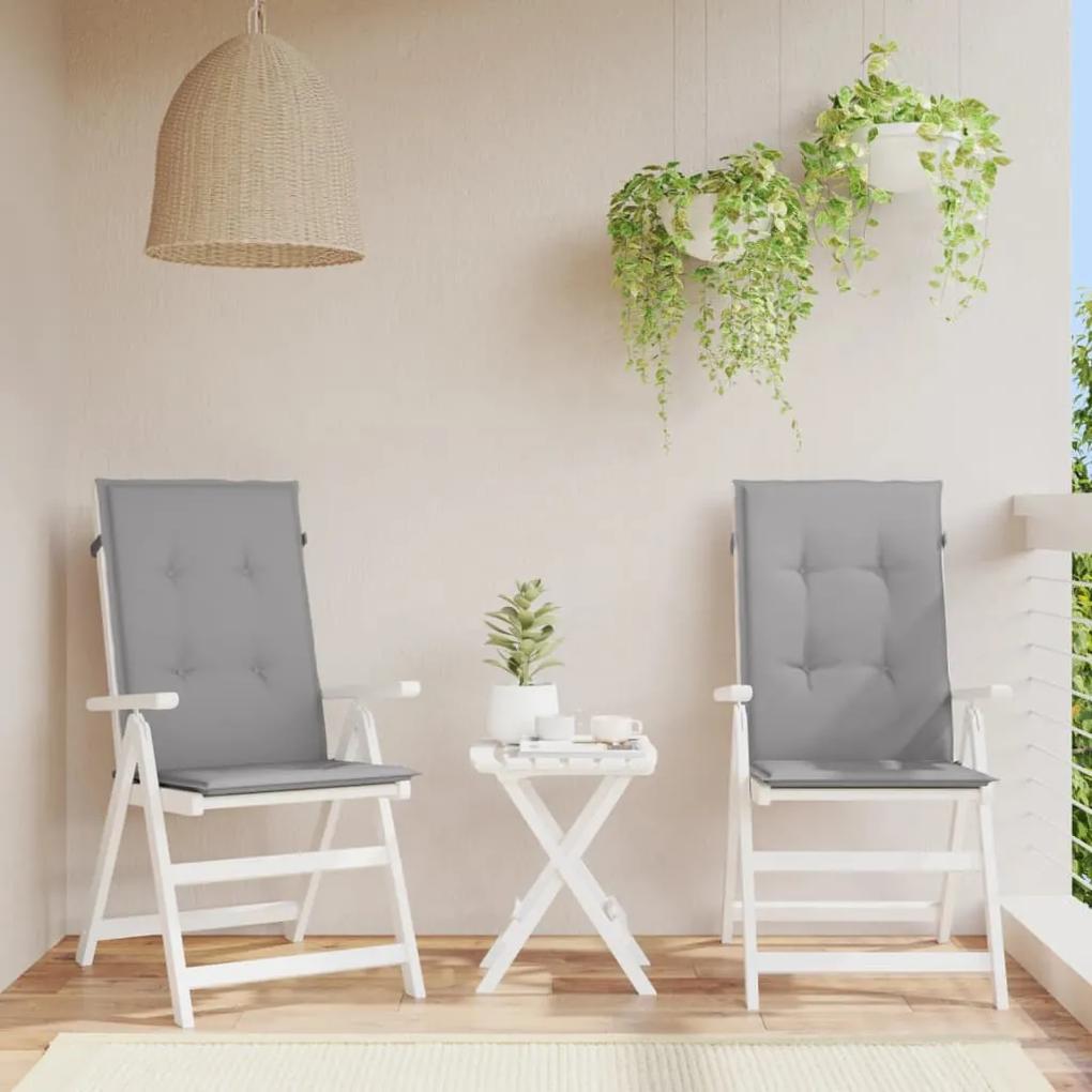 Almofadões para cadeiras de jardim 2 pcs 120x50x3 cm cinzento