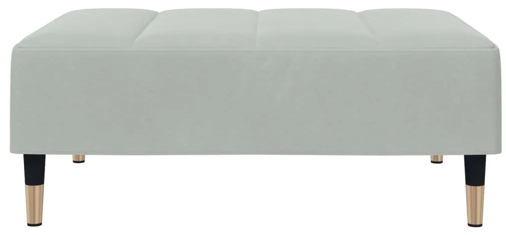 Apoio de pés 77x55x31 cm veludo cinzento-claro