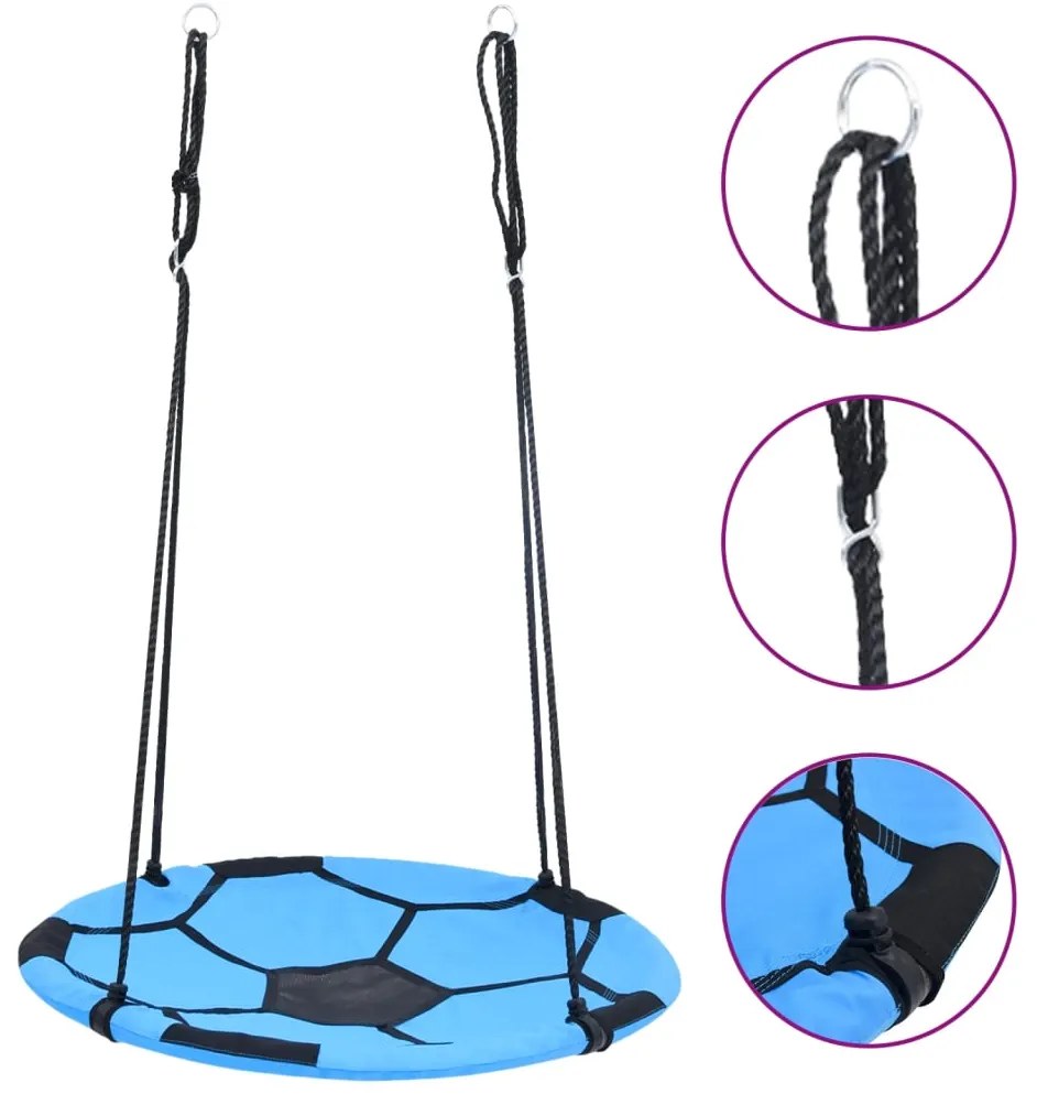 93145 vidaXL Baloiço estilo ninho com tema de futebol 100 cm