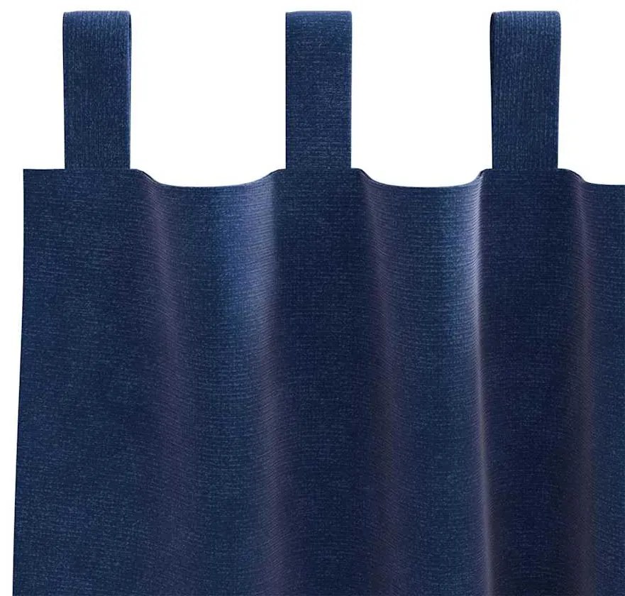Cortinas Blackout vidaXL com Laços de Suspensão 2 pcs Veludo Azul Escu
