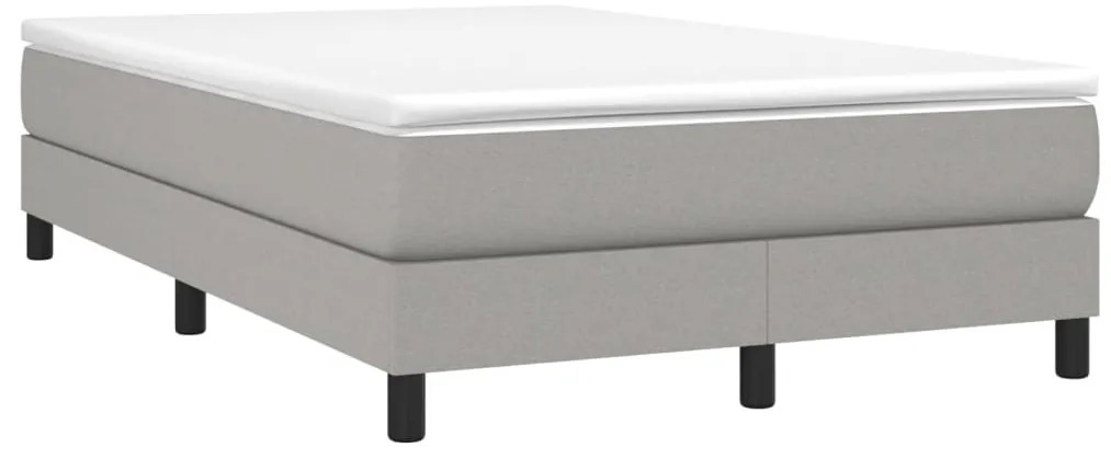 Cama com molas/colchão 120x200 cm tecido cinza-claro