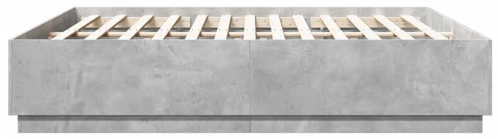 Estrutura de cama 200x200 cm derivados de madeira cinza cimento