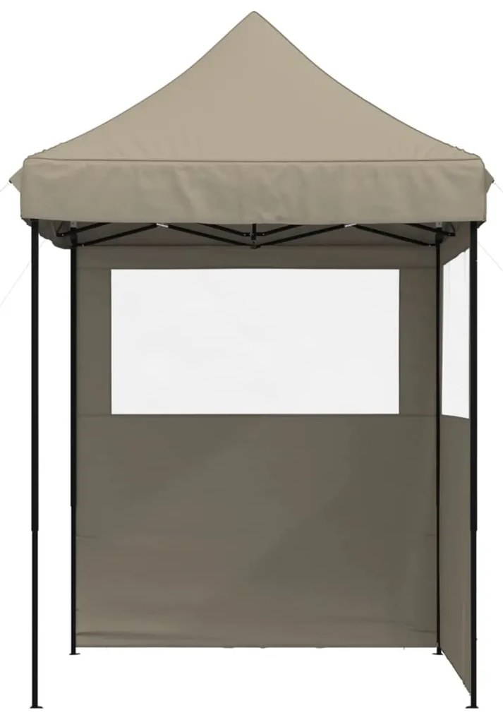 Tenda p/ festas pop-up dobrável c/ 2 paredes cinza-acastanhado