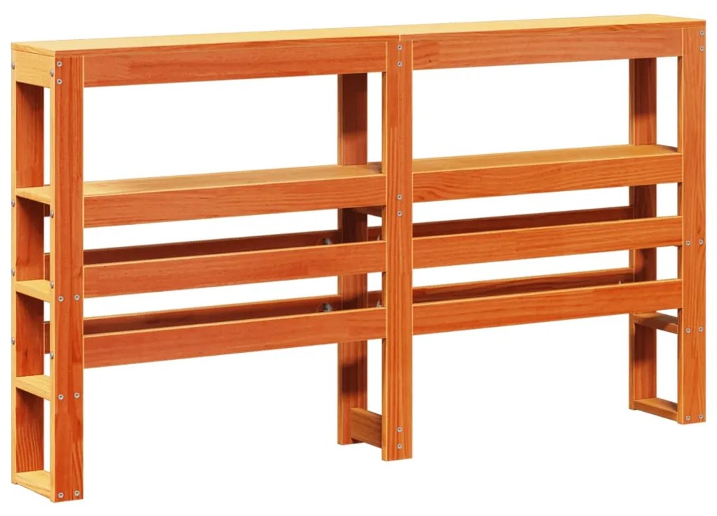 Cama sem colchão 120x190 cm madeira pinho maciça castanho-mel