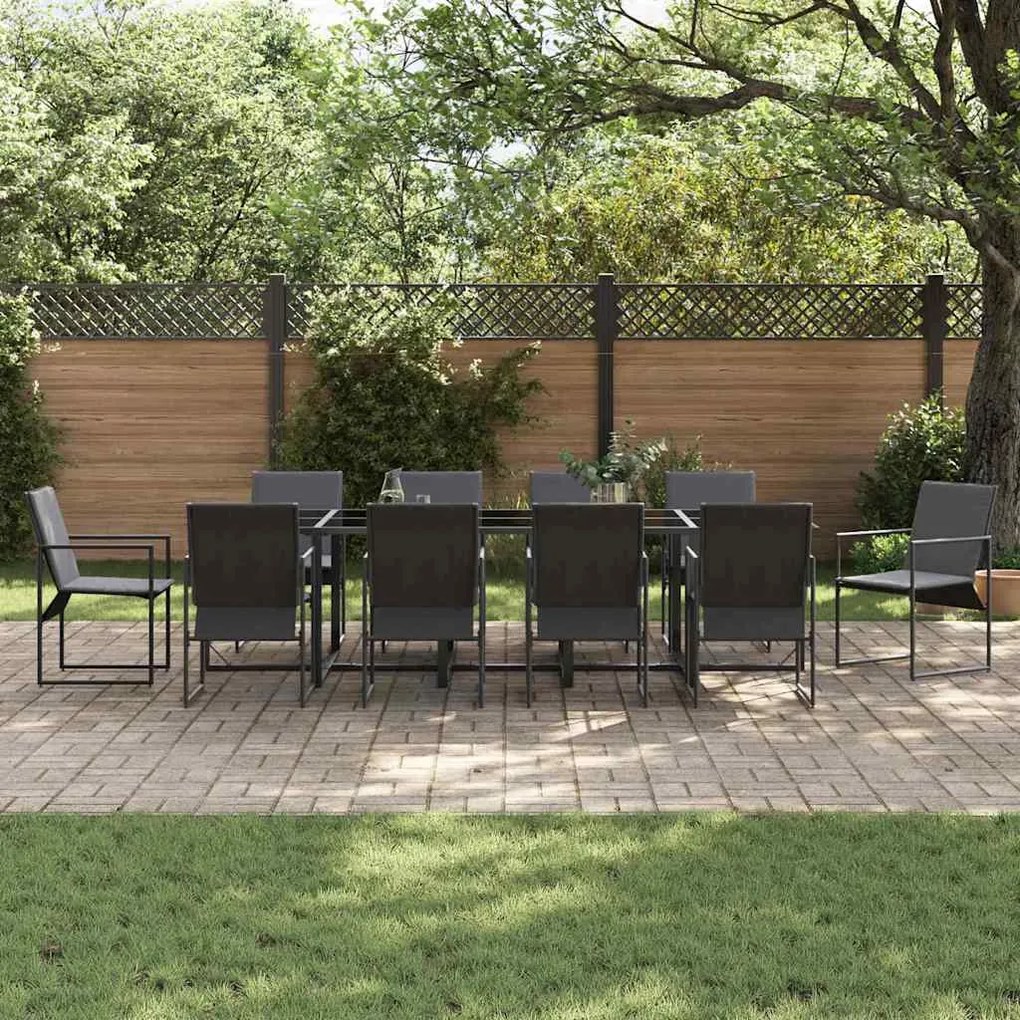 Conjunto de Jantar de Jardim VidaXL com 15 Peças e Almofadas em Aço e